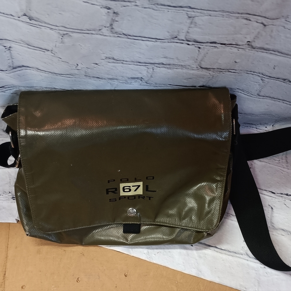 Vintage Polo Sport Ralph Lauren Vinyl Waterproof Crossbody Messenger Bag